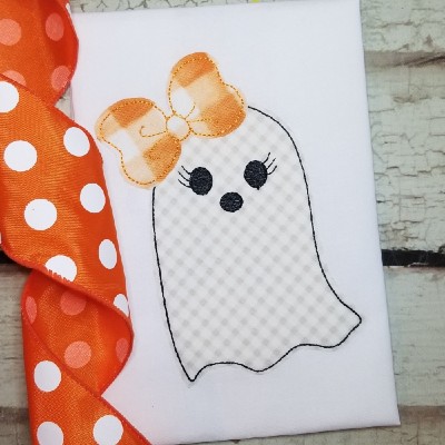 halloween ghost girl applique design